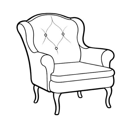 Sketch of a stuffed chair representing an individual psychotherapy session
