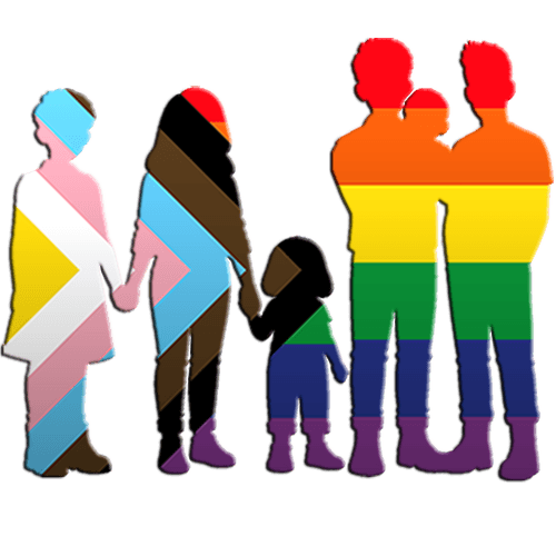 Cartoon image of an adult and two seniors